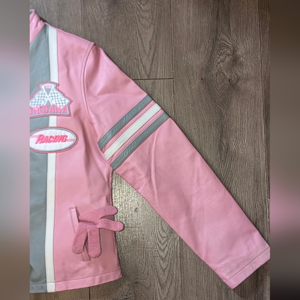Teen/Jr Racing Leather Jacket - Picture 2 of 12